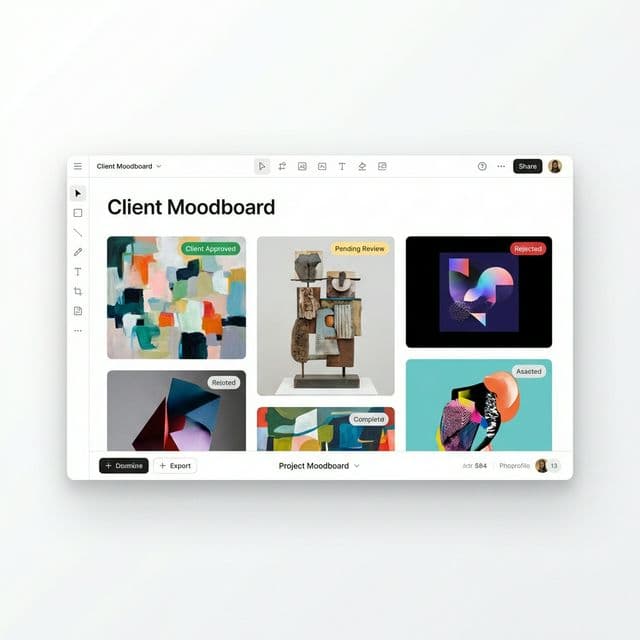 Client moodboard tool interface